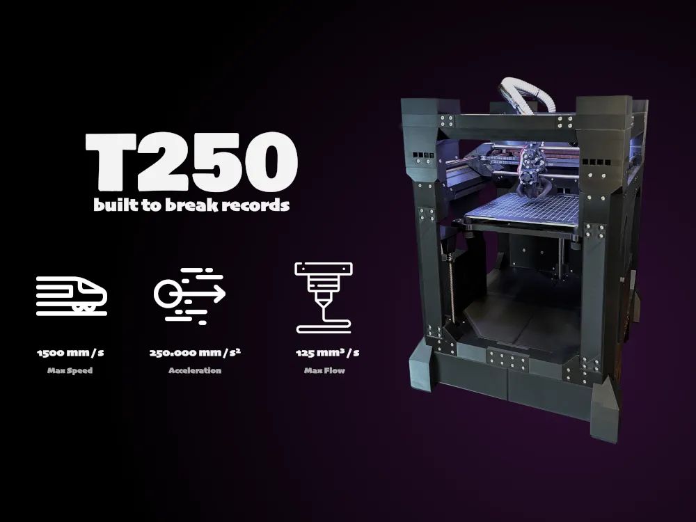 T250 一款高性能3D打印机 专为速度、可靠性和打印质量而设计